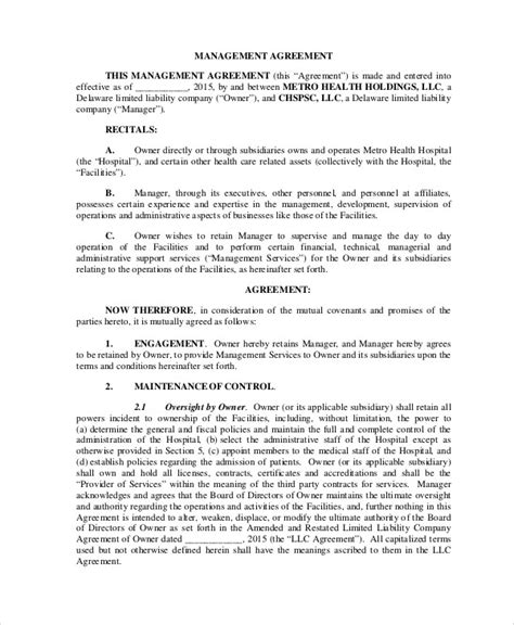 Free Management Contract Template