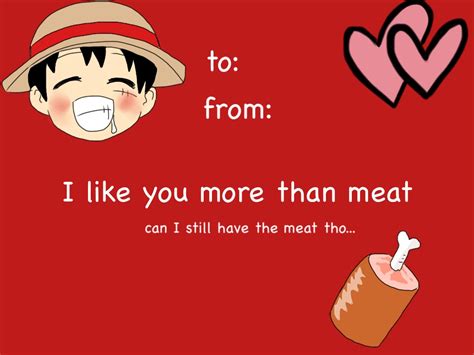 Luffy Valentines Day Card By Dudeitsnikki On Deviantart