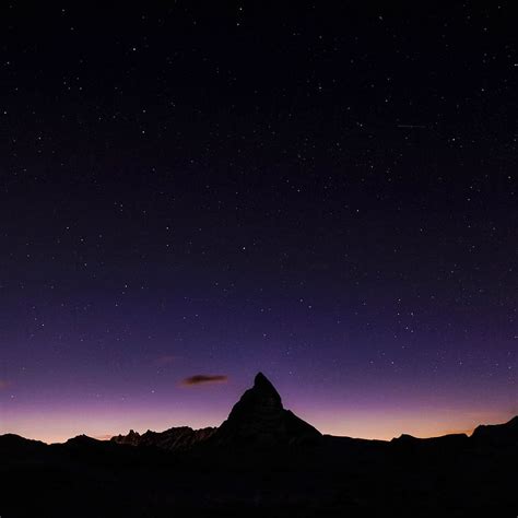 Switzerland Matterhorn Sunset Sky Night Star Space Astronomy
