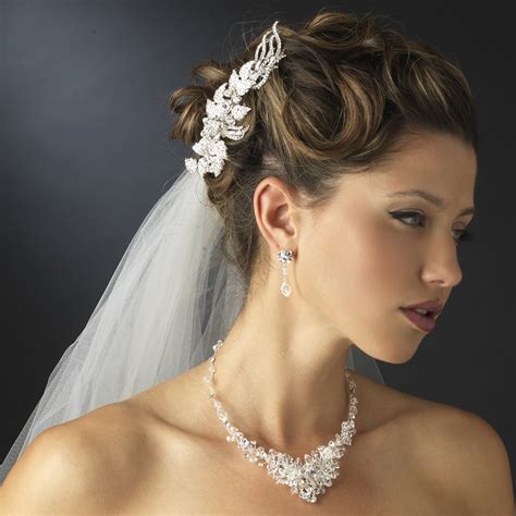 Eden Rhinestone And Silver Leaf Hair Clip Elegant Bridal Hair Accessories