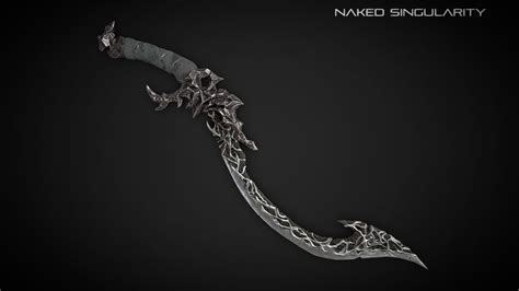 Curved Dagger Medieval Dark Fantasy Weapon Buy Royalty Free 3d