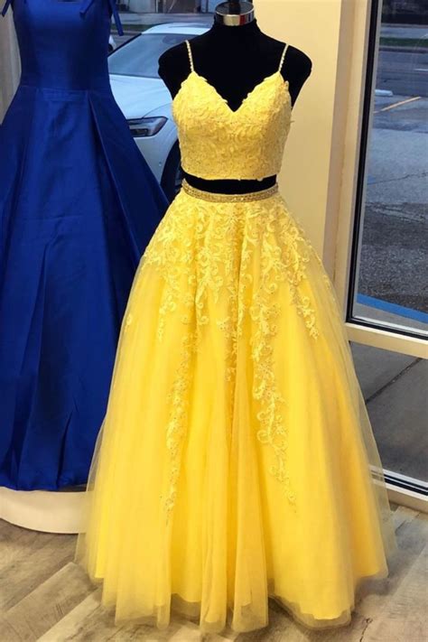 Yellow Two Piece Long Prom Dress From Wendyhouse Prom Dresses Yellow