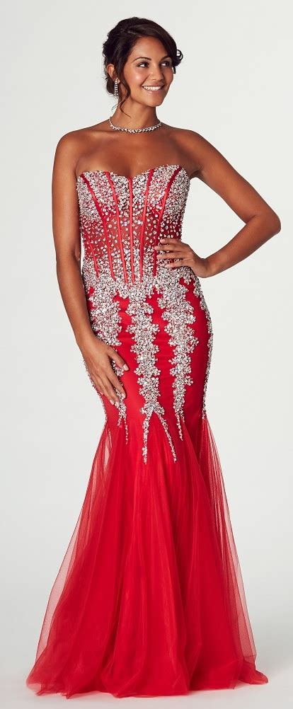 Lucky for you, that's what we're all about here at attitude clothing. JUST ARRIVED - Strapless, fishtail prom dress with see ...