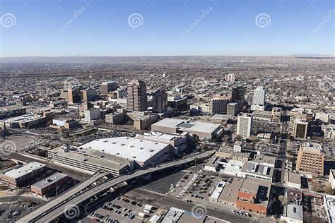 Albuquerque New Mexico Downtown Aerial Stock Photo Image Of Sprawl