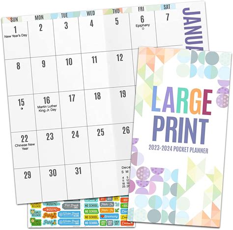 Large Print Calendar 2023 Deluxe 2023 Jumbo Print Pocket