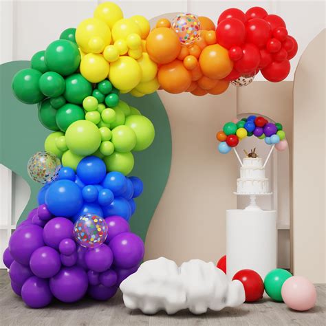 Buy Rubfac Rainbow Balloons Garland Arch Kit 129pcs 12 Assorted Color