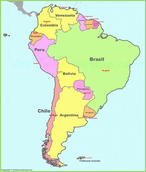 Latin America Cities Map Quiz Of Central And South Printable United