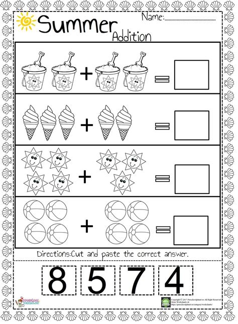Addition Kindergarten Math Worksheets