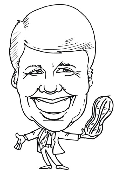 Jimmy Carter Caricature Coloring Page Colouringpages