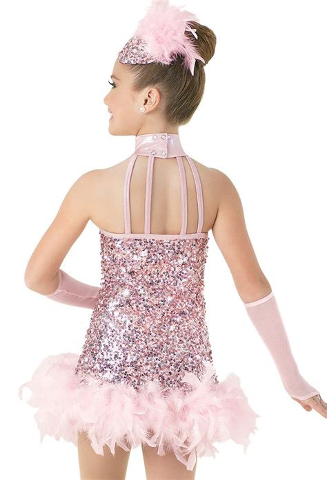 Weissman® Sequin Mesh Feather Boa Dress Cute Dance Costumes Tap Costumes Dance Outfits