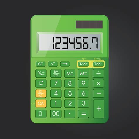 Realistic Calculator Vector Icon Isolated On Black Background 614048