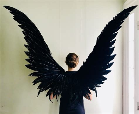 Xl Black Cosplay Wearable Maleficent Angel Wings Image 0 Black Angel Wings Feather Angel Wings