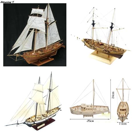 1 Set 1100 Halcon Wooden Sailing Boat Model Diy Kit Ship Assembly