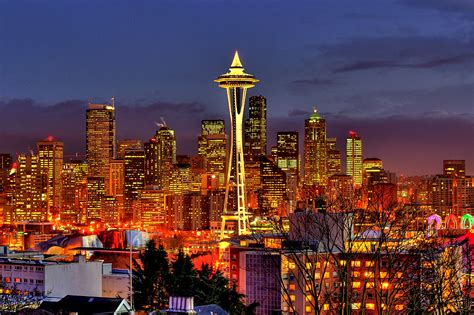 Seattle Kerry Park Wintertime Skyline In Seattle View On