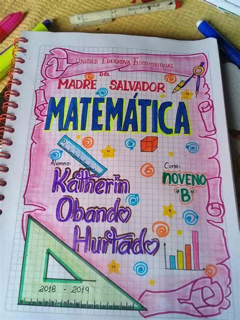 Carátulas De Matemáticas Fáciles De Dibujar Para Cuadernos Caratulas