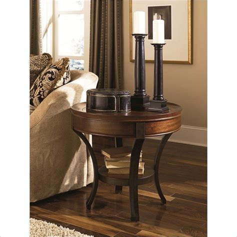 Hammary Sunset Valley Round End Table In Rich Mahogany 197 917 End