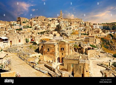 The Ancient Cave Dwellings Known As Sassi In Matera Southern Italy A