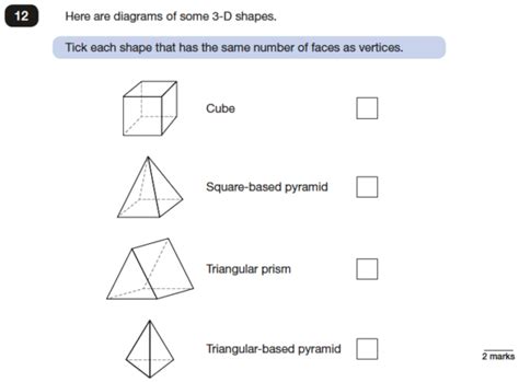 Ks2 Sats Maths 3d Shapes Past Paper Questions Piacademy