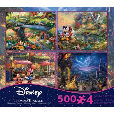 Disney 4 In 1 500 Piece Thomas Kinkade Disney Puzzle 3665 Blains