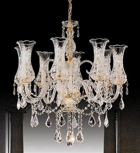 8 Light Crystal Chandelier With Glass Shades Home And Furniture