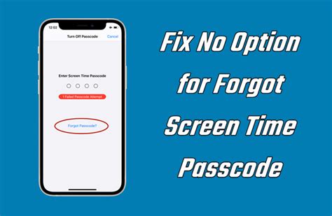 How To Fix No Option For Forgot Screen Time Passcode