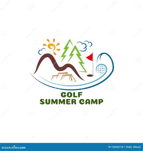 Logo Golf Summar Camp Fun Cartoon Logo Stock Vector Illustration Of