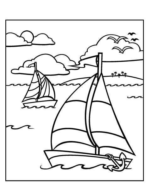 Sailboat Coloring Page - Cliparts.co