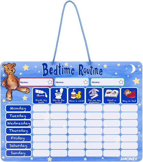 Amonev Magnetic Bedtime Routine Chart Reward Chart And Sleep Training