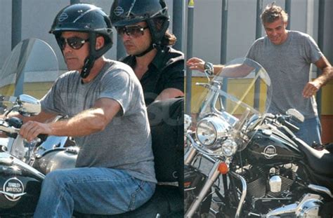 Photos Of George Clooney On His Motorcycle At Lake Como Popsugar