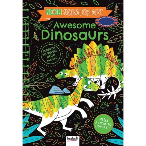 Neon Scratch Art Awesome Dinosaurs Paperback