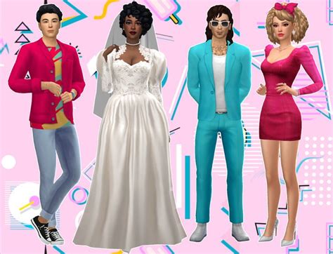 Decades Lookbook The 1980s Sims 4 Sims 4 Decades Challenge Sims Cc