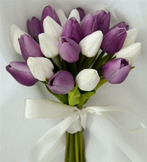 Tulip Bouquet Purple Tulip Bouquet Wedding Bouquet Violet Wedding Flowers Tulips Spring