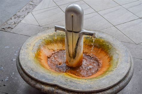 A Hot Spring Fountain Drain In A City Of Hot Spring Stock Image Image
