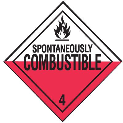 Combustible Hazard Class 4 Material Shipping Labels Emedco