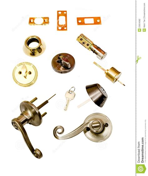 Locksmith Deadbolt Door Locks Installation Parts Stock Photo Image Of