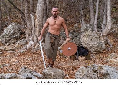 Brutal Viking Naked Torso Weapons His Stock Photo Shutterstock