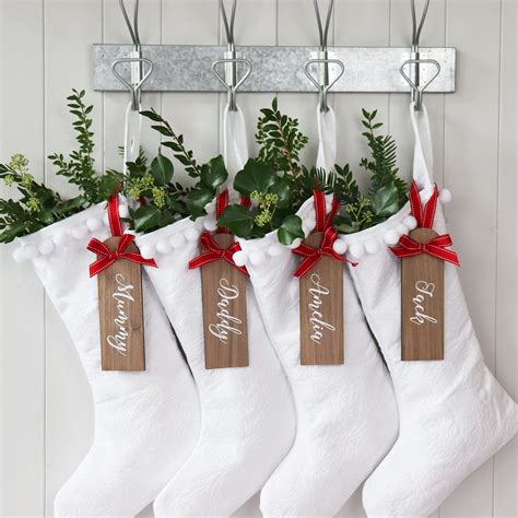 Personalised Wooden Christmas Stocking Name Tag Hide And Seek Textiles