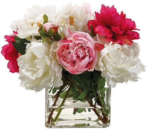 One Kings Lane 16 Mixed Peony Arrangement With Vase Faux Pink