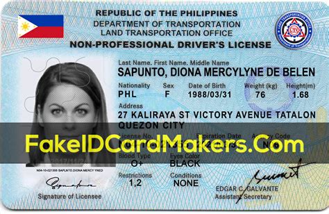 Philippines Drivers License Template Psd Fake Editable