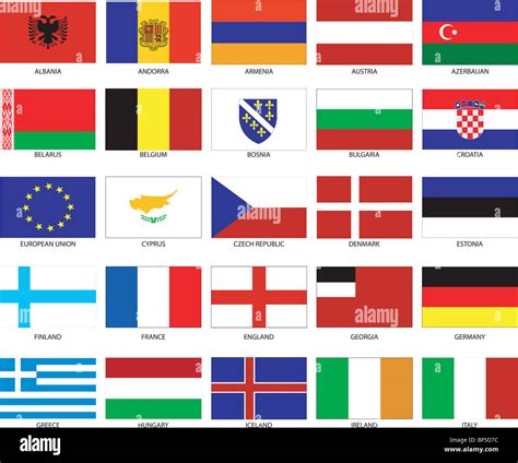 Ilustración Vectorial De Las Banderas De Diferentes Países Del Mundo