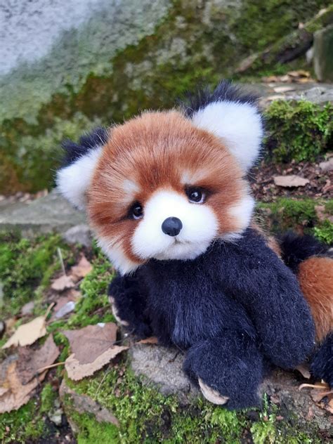 Red Panda Handmade Plush Collectible Stuffed Toy Ooak Teddy Etsy
