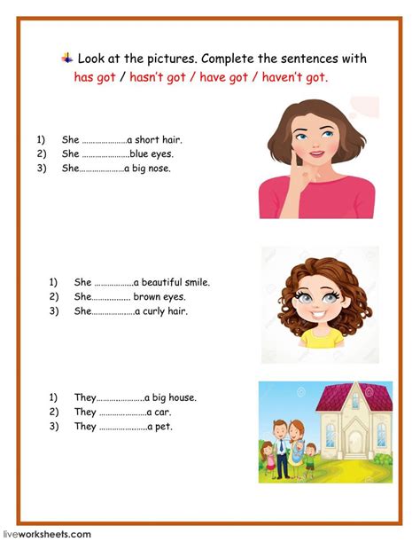 Have Got Has Got Interactive Worksheet For Beginner You Can Do The