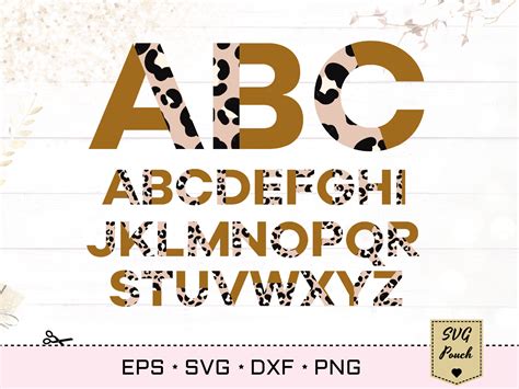 Half Leopard Print Letters Svg By Svgpouch Thehungryjpeg