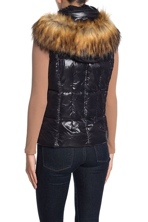 Sam Snowcat Faux Fur Trim Hooded Down Vest Lyst