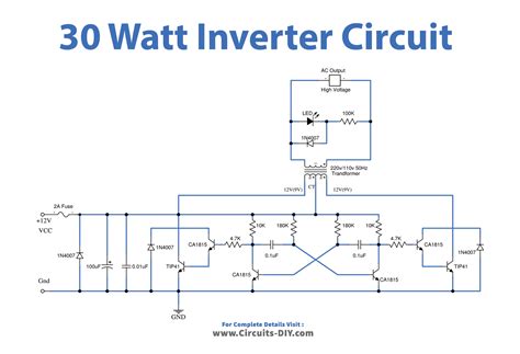 30 Watt Inverter Circuit Using 6 Transistors