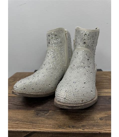 Silver Rhinestone Ankle Boots Gypsy River Apparel