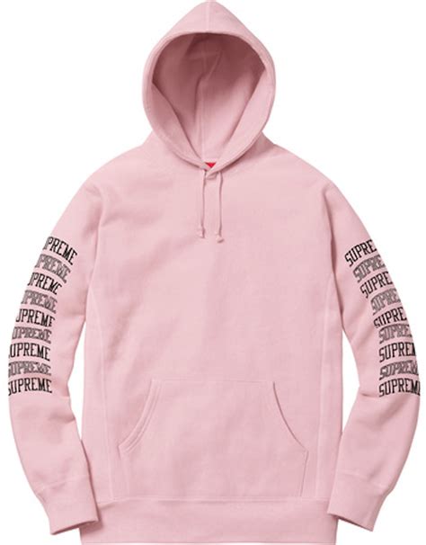 Supreme Sleeve Arc Hooded Sweatshirt Dusty Pink Ss17
