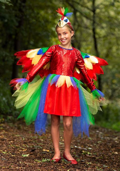 Girls Tropical Parrot Costume Dress