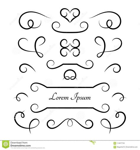 Set Of Calligraphic Vignettes And Flourishes Stock Vector