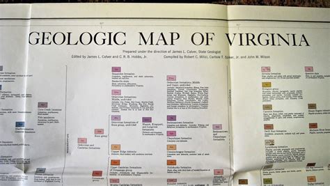Geology Map Geologic Map Of Virginia Published In 1963 Size 58 12 X